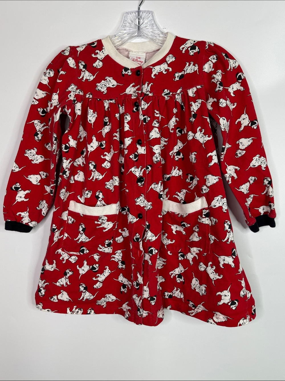 Vintage The Disney Store 101 Dalmatians Red AOP Child's Dress 90s Size 6X